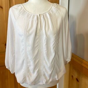 J Crew peasant blouse with lace detail XS